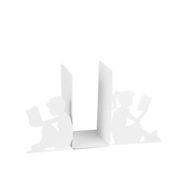Aberto Design Sujetalibros 10 Blanco Metal Duradero Elegante para Estanterías 40.5x14x22cm