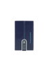 Piquadro Blue Square Cartera de cuero con sistema deslizante y clip para dinero - Azul