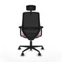 Silla de oficina Mardos con mecanismo Sincro/Traslack tapizada con Tela color Rosa y malla color Negro. Equipada con lumbar 1D, Brazos 2D, Cabecero 2D y Ruedas 65mm nailon