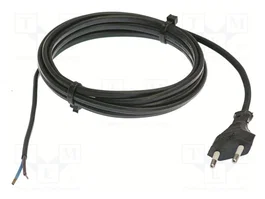 AS SCHWABE Cable de alimentación H03VVH2-F 2x0,75mm2 3m