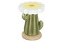 DKD Home Decor Mesita Auxiliar Shabby Blanco Verde Magnesia Fibra de Vidrio 32.5 x 42.5 x 32.5 cm