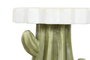 DKD Home Decor Mesita Auxiliar Shabby Blanco Verde Magnesia Fibra de Vidrio 32.5 x 42.5 x 32.5 cm
