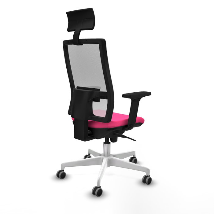 PIQUERAS Y CRESPO Silla de oficina Horna Rosa y Blanco con mecanismo Sincro PIQUERAS Y CRESPO Silla de oficina Horna Rosa y Blanco con mecanismo Sincro