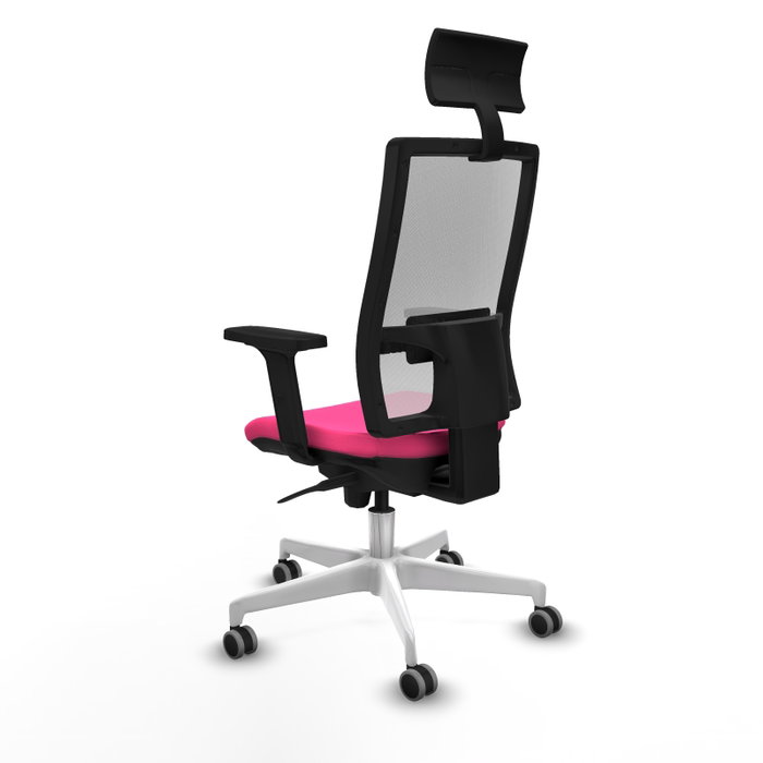 PIQUERAS Y CRESPO Silla de oficina Horna Rosa y Blanco con mecanismo Sincro PIQUERAS Y CRESPO Silla de oficina Horna Rosa y Blanco con mecanismo Sincro