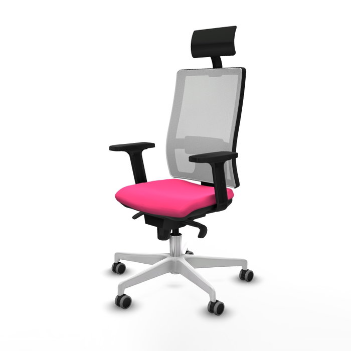 PIQUERAS Y CRESPO Silla de oficina Horna Rosa y Blanco con mecanismo Sincro PIQUERAS Y CRESPO Silla de oficina Horna Rosa y Blanco con mecanismo Sincro
