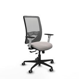 PIQUERAS Y CRESPO Silla de oficina Zulema con mecanismo Sincro/Traslack, Blanco y Gris