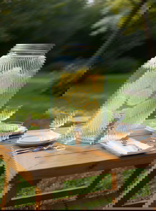 Inde Tarro Vidrio Dispensador con Grifo Lines 4L La Mediterran 15x26cm (6 Unidades)