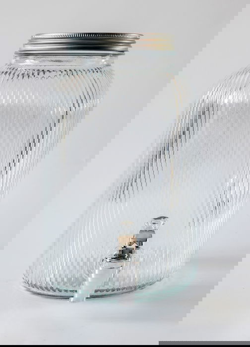 Inde Tarro Vidrio Dispensador con Grifo Lines 4L La Mediterran 15x26cm (6 Unidades)