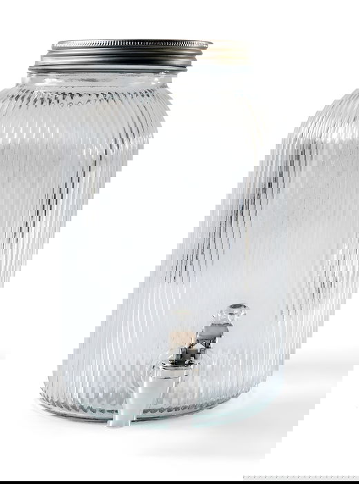 Inde Tarro Vidrio Dispensador con Grifo Lines 4L La Mediterran 15x26cm (6 Unidades)