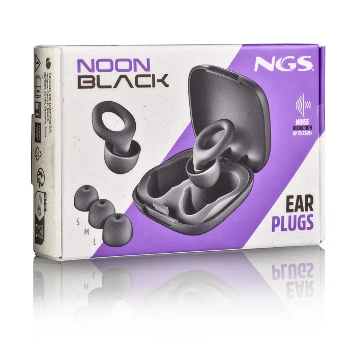 NGS Tapones de oído Noon Black con reducción de ruido