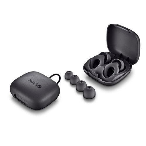 NGS NOON BLACK Tapones de silicona para oídos con cancelación de ruido, Negros