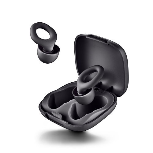 NGS NOON BLACK Tapones de silicona para oídos con cancelación de ruido, Negros