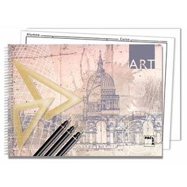 Bloc De Dibujo Pacsa Art Con Espiral Liso Con Recuadro 2 Taladros Fº Prolongado 140G 20H (Set de 10)