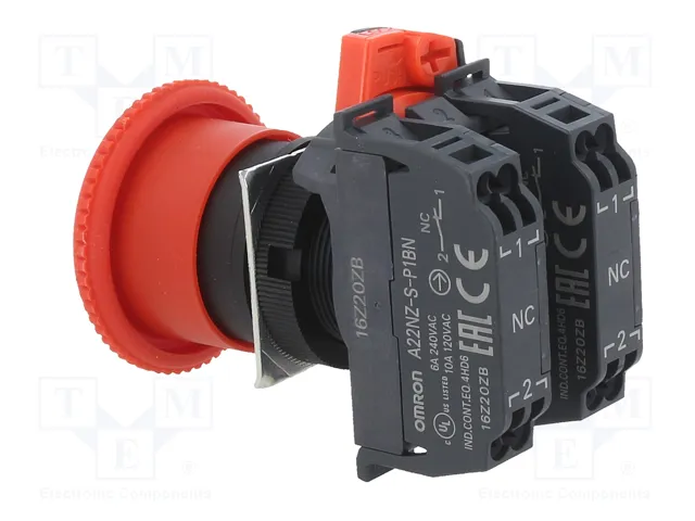 OMRON A22NE-M-P202-N Interruptor de emergencia rojo 22mm OMRON A22NE-M-P202-N Interruptor de emergencia rojo 22mm