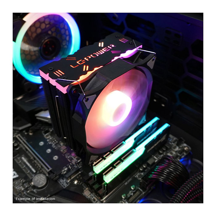 LC-Power LC-CC-120-ARGB-PRO Enfriador CPU 12cm Ventilador 800-1800RPM PWM Negro ARGB