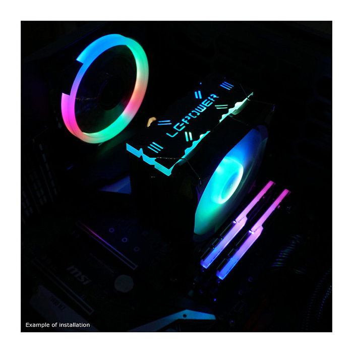 LC-Power LC-CC-120-ARGB-PRO Enfriador CPU 12cm Ventilador 800-1800RPM PWM Negro ARGB