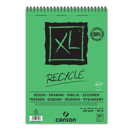 Bloc De Dibujo Canson Xl Reciclado Con Espiral Grano Fino Alveolado A4 160G 50H (Set de 5)