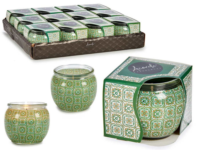 Acorde Vela Gengibre De Lima 7.5 x 6.3 x 7.5 cm Vidrio Cera Verde (Set de 12) Acorde Vela Gengibre De Lima 7.5 x 6.3 x 7.5 cm Vidrio Cera Verde (Set de 12)