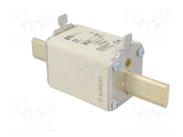 ETI POLAM Fusible NH1 de cartucho de cerámica 20A 500VAC gF ETI POLAM Fusible NH1 de cartucho de cerámica 20A 500VAC gF