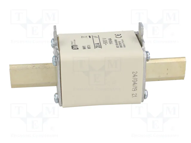 ETI POLAM Fusible NH1 de cartucho de cerámica 20A 500VAC gF ETI POLAM Fusible NH1 de cartucho de cerámica 20A 500VAC gF