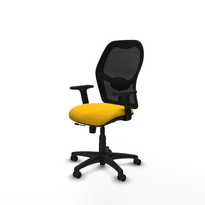 PIQUERAS Y CRESPO Silla de oficina Alocén traslack malla negra bali amarillo