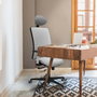 PIQUERAS Y CRESPO Silla de oficina Zulema con mecanismo Sincro/Traslack Azul marino y Gris