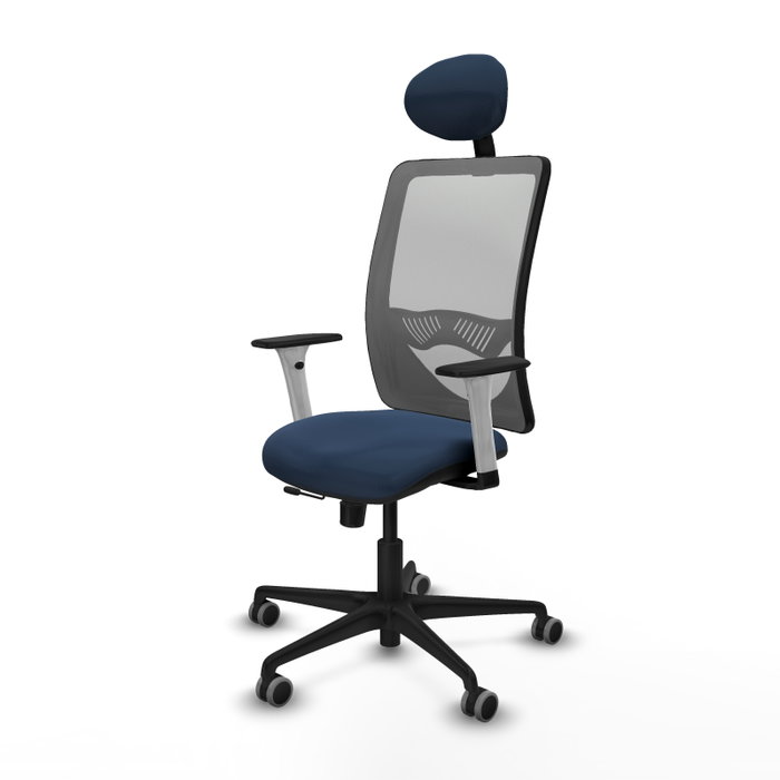PIQUERAS Y CRESPO Silla de oficina Zulema con mecanismo Sincro/Traslack Azul marino y Gris