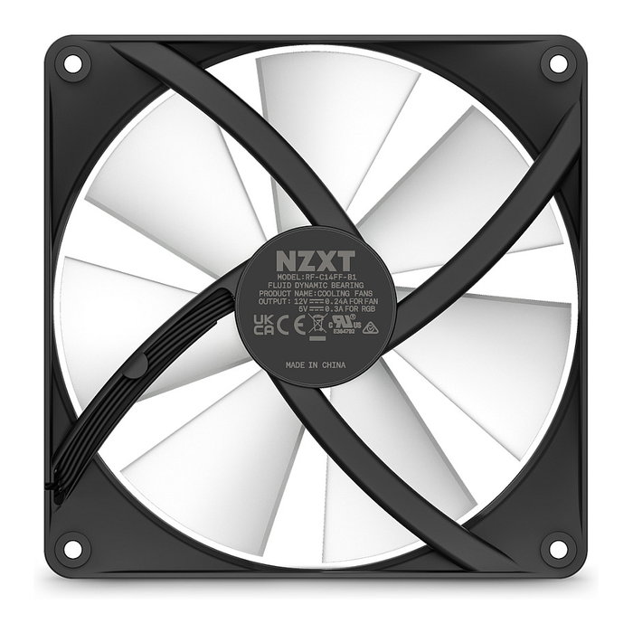 NZXT F140 RGB Core Ventilador de Carcasa 14 cm Negro