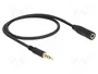 DeLOCK 84716 Cable de extensión de audio 3,5 mm 4 Pin Macho a Hembra 0,5 m Negro