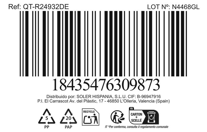 Inde Fiambrera Rectangular Hermética 20.5 x 15.3 cm 1.3 L con Escurridor (6 Unidades)