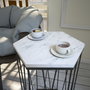 Hanah Home Mesa Auxiliar Marmo Blanco y Negro 40x62x35cm