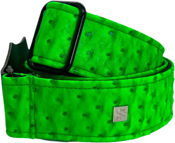 GETM Correa Guitarra Bajo Ostrich Neon Green Ajustable hasta 165 cm