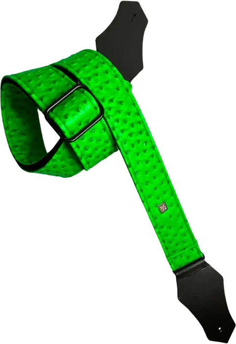 GETM Correa Guitarra Bajo Ostrich Neon Green Ajustable hasta 165 cm