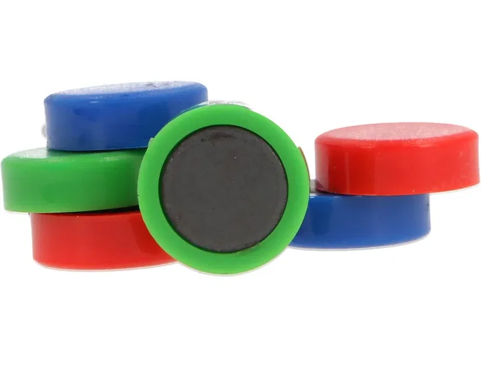 Q-Connect Imanes para sujeción de 20 mm colores surtidos, caja de 6 unidades