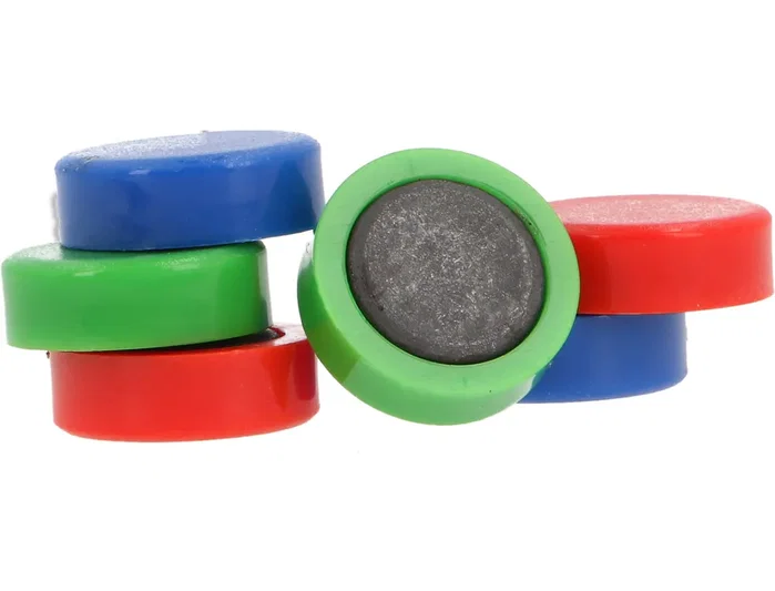 Q-Connect Imanes para sujeción de 20 mm colores surtidos, caja de 6 unidades