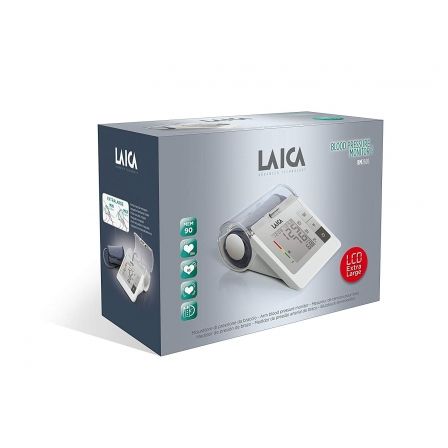 TENSIOMETRO DE BRAZO LAICA BM2605 BLANCO - PANTALLA LCD 8*7CM - MIDE PRESIÓN ARTERIAL/FRECUENCIA CARDIACA - BRAZALETE EXTRAGRANDE