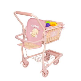 Decuevas Carro Compra Honey Portabebe con Set de 12 Frutas para Muñecas de hasta 50 cm - 30x50x62 cm - Juguete Infantil