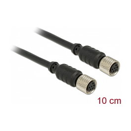 DeLOCK 12689 Cable de extensión para sensor/actuador M8 hembra a M8 hembra de 10 cm