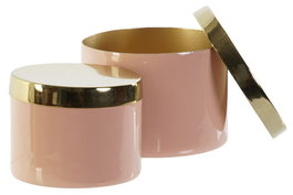 DKD Home Decor Joyero Coral Verde Jade Set de 2 Piezas Hierro 13 x 9 x 13 cm