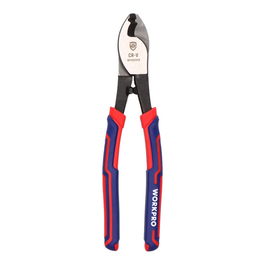 Workpro - Alicates Cortacable de Precisión, 210 mm, Para Cables de Cobre y Aluminio, Mango Revestido de 3 Materiales, Acero Cr-V, Color Azul y Rojo