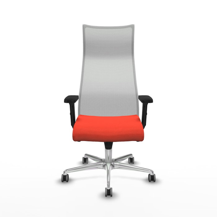 PIQUERAS Y CRESPO Sillón Albacete con mecanismo Sincro, Tela Naranja oscuro y Malla Blanco, Base Aluminio, Brazos 2D, Ruedas 65 mm parqué PIQUERAS Y CRESPO Sillón Albacete con mecanismo Sincro, Tela Naranja oscuro y Malla Blanco, Base Aluminio, Brazos 2D, Ruedas 65 mm parqué