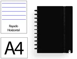 Carchivo Cuaderno Ingeniox Foam A4 80 Hojas Rayado Horizontal Negro