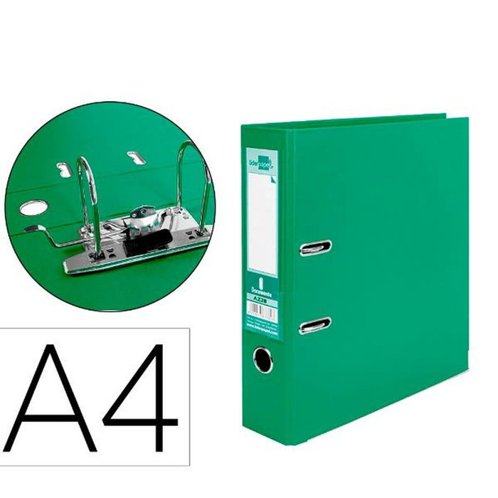 Liderpapel Archivador de Palanca A4 Verde 75mm Liderpapel Archivador de Palanca A4 Verde 75mm