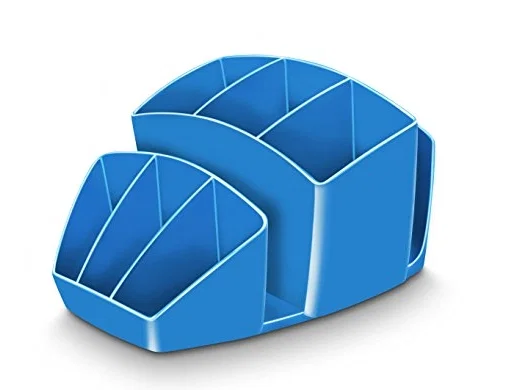 Cep Organizador de sobremesa con 7 compartimentos, azul