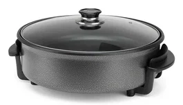 Orbegozo PZ 3670 Olla Eléctrica / Freidora sin Aceite | 1500W | 5 Litros | 36 cm | Negro | Antiadherente | Tapa de Cristal