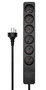 MicroConnect Regleta Danesa de 6 Tomas Negra con Cable de 5 Metros MC-GRU0605DKB