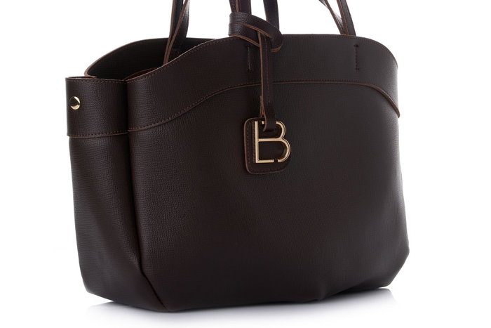 Lucky Bees Isla v2 Bolso de Hombro Marron Cuero de Polivinilo 42x19x22cm