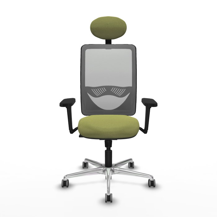 PIQUERAS Y CRESPO Silla de oficina Zulema con Mecanismo Sincro, Verde oliva y Gris