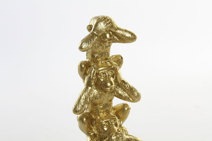 DKD Home Decor Figura de Monos Dorado en Resina