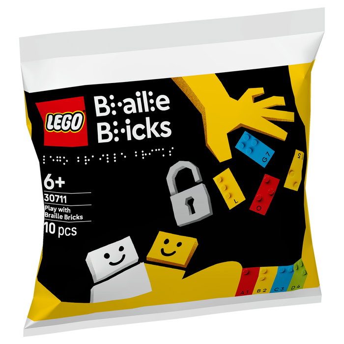 LEGO 30711 Spielspa mit Braille-Steinen (Polybag) - Juego de Construcción con Ladrillos Braille, 10 Piezas, Multicolor, Recomendado 6+ Años
